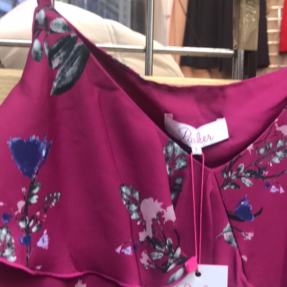 NWT,Parker
Floral Ruffled Hi-Lo Midi Dress,delfina - Picture 13 of 16